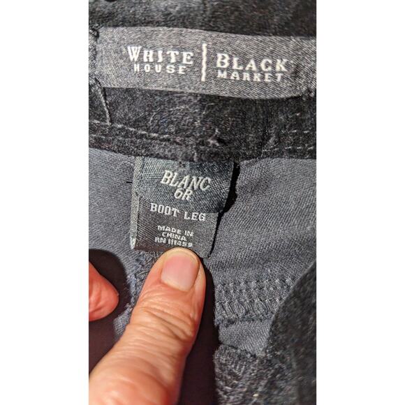 White House Black Market 6 R Black Velvet bootleg pants - Picture 8 of 12